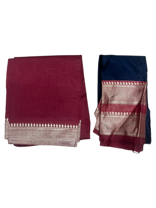 Kerala Southloom Semi UnStitched Kanchi Cotton Dhavani Set with Pavada and Blouse Piece SL585