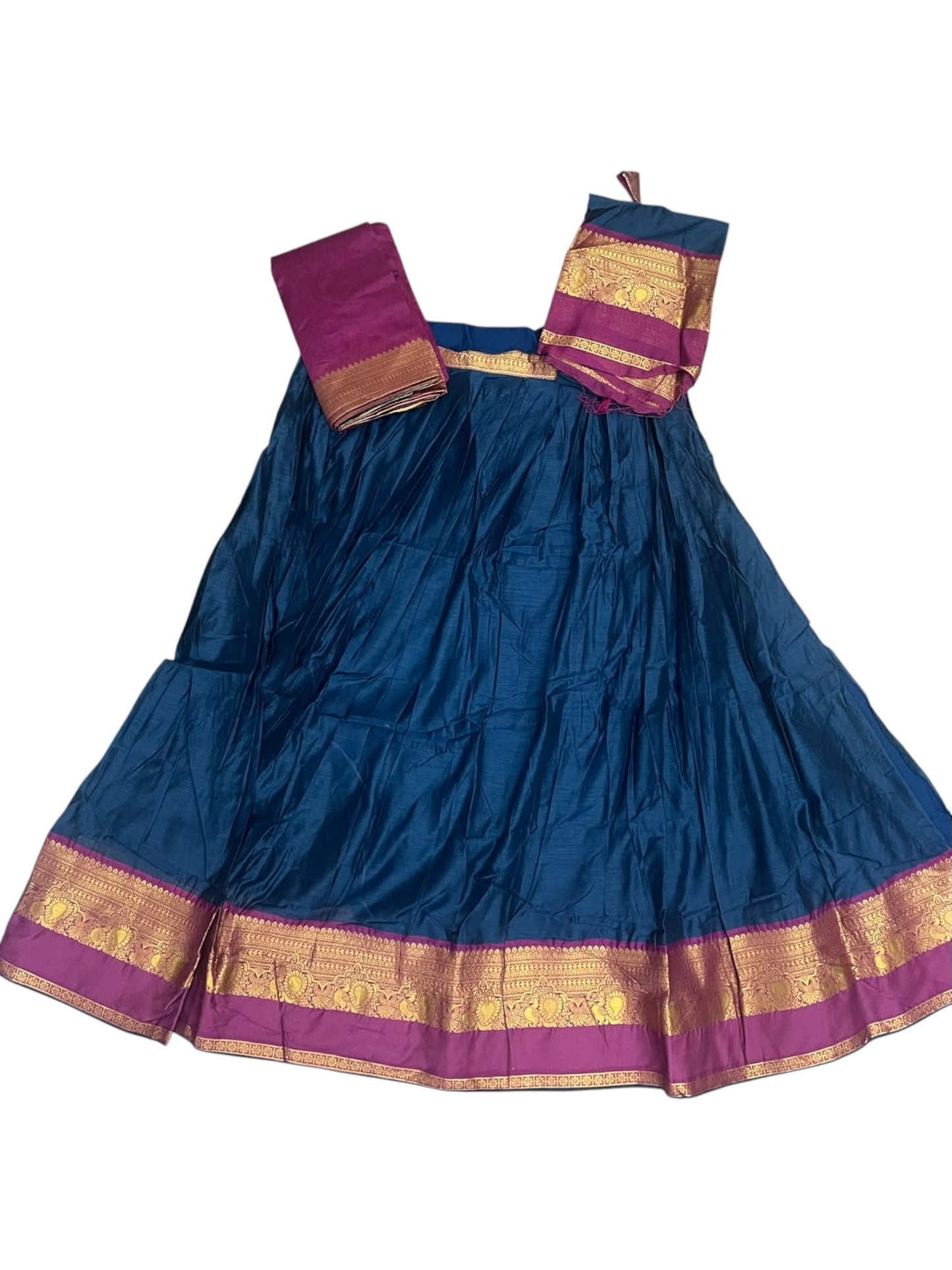 Kerala Southloom Semi UnStitched Kanchi Cotton Dhavani Set with Pavada and Blouse Piece SL585
