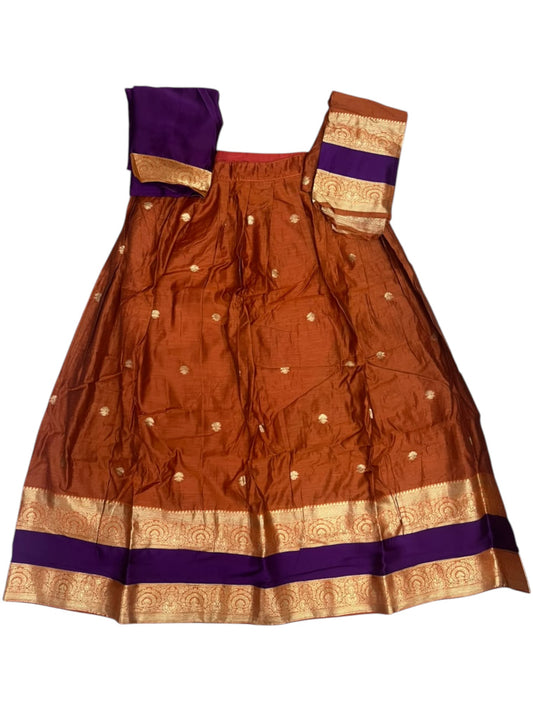 Kerala Southloom Semi UnStitched Kanchi Cotton Dhavani Set with Pavada and Blouse Piece SL585
