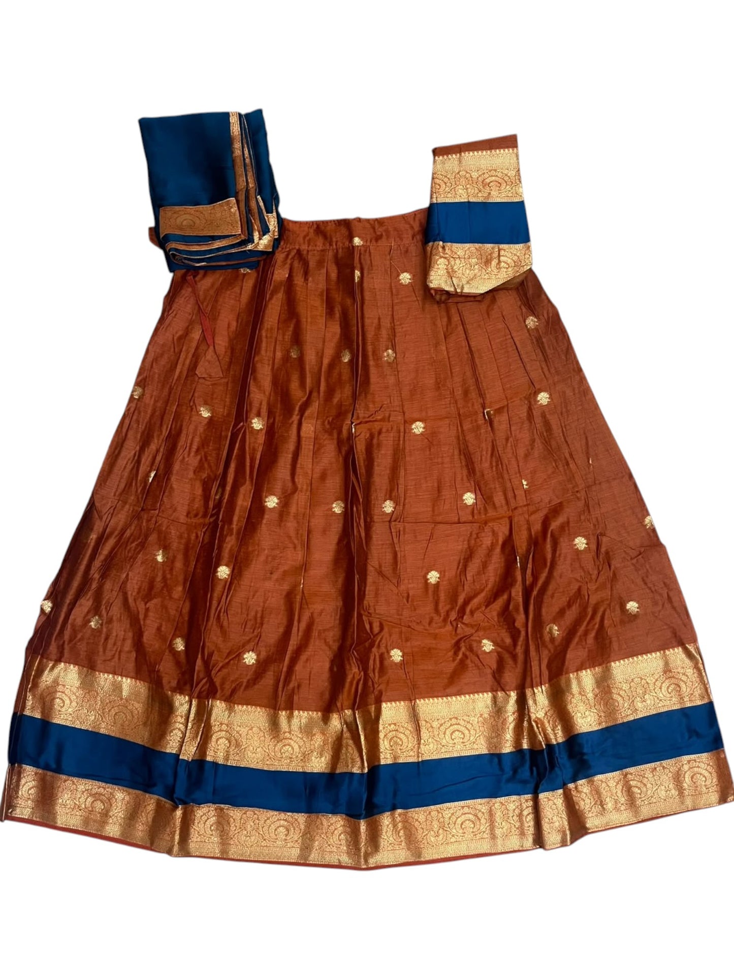 Kerala Southloom Semi UnStitched Kanchi Cotton Dhavani Set with Pavada and Blouse Piece SL585