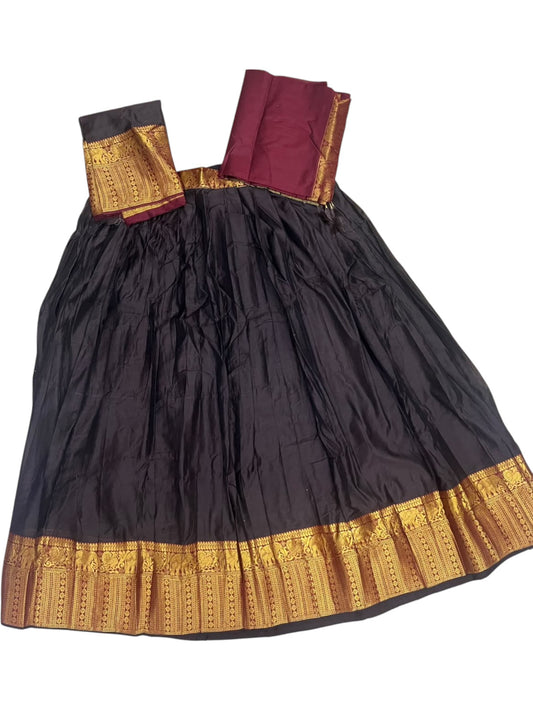 Kerala Southloom Semi UnStitched Kanchi Cotton Dhavani Set with Pavada and Blouse Piece SL585