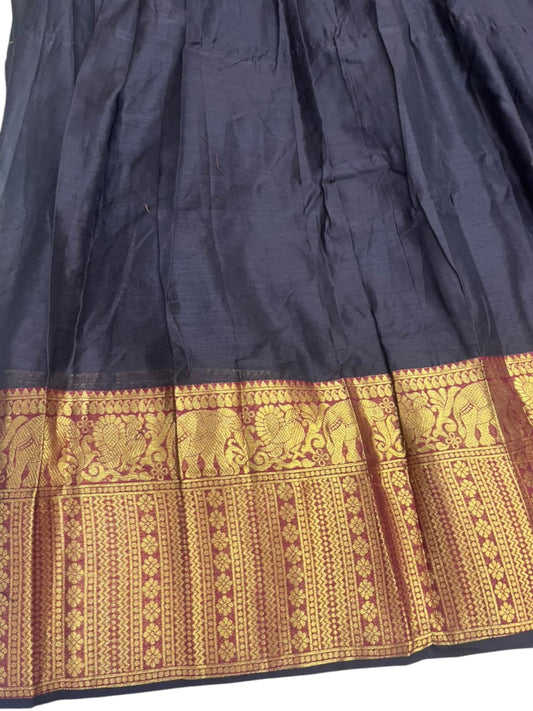Kerala Southloom Semi UnStitched Kanchi Cotton Dhavani Set with Pavada and Blouse Piece SL585