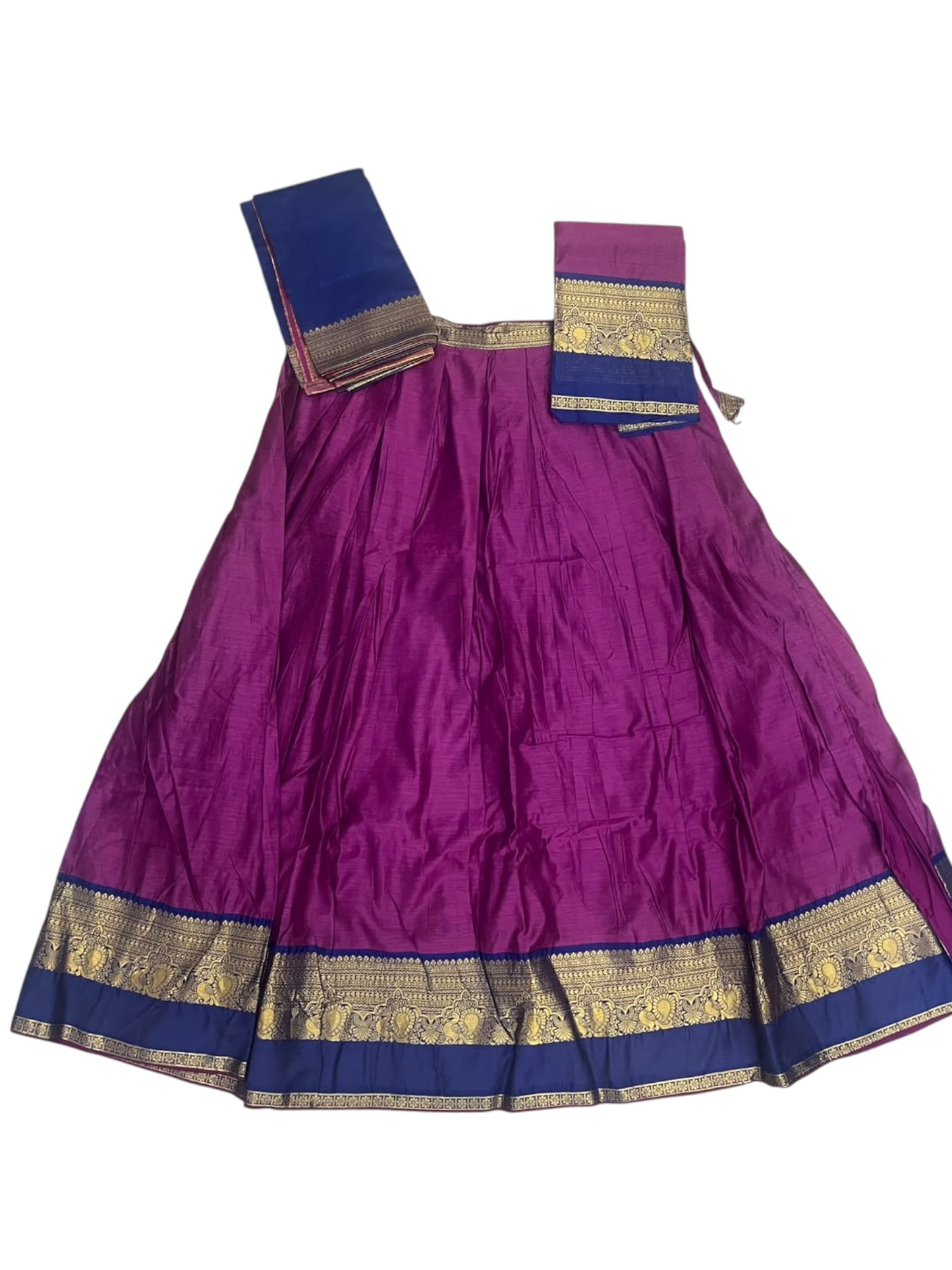 Kerala Southloom Semi UnStitched Kanchi Cotton Dhavani Set with Pavada and Blouse Piece SL585