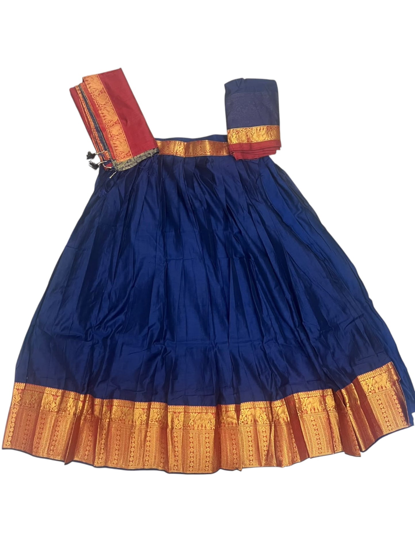 Kerala Southloom Semi UnStitched Kanchi Cotton Dhavani Set with Pavada and Blouse Piece SL585