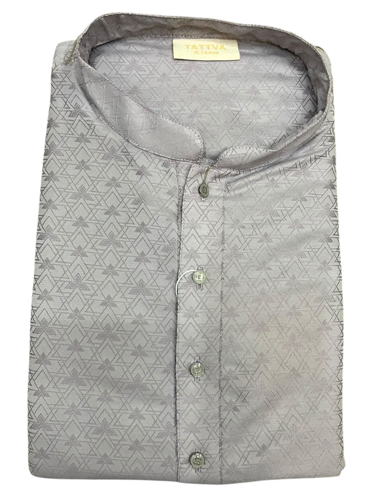 Southloom Grey Woven Patterns Semi Silk Long Kurta for Men SL591