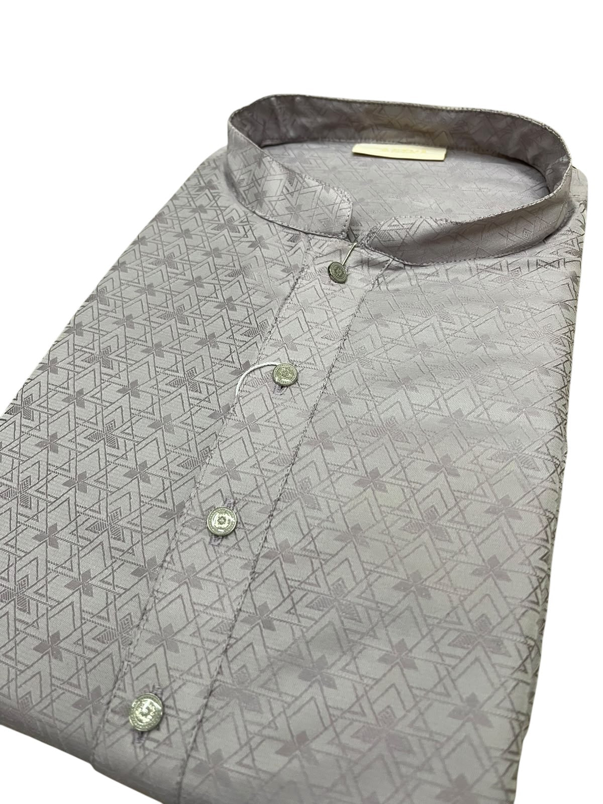 Southloom Grey Woven Patterns Semi Silk Long Kurta for Men SL591