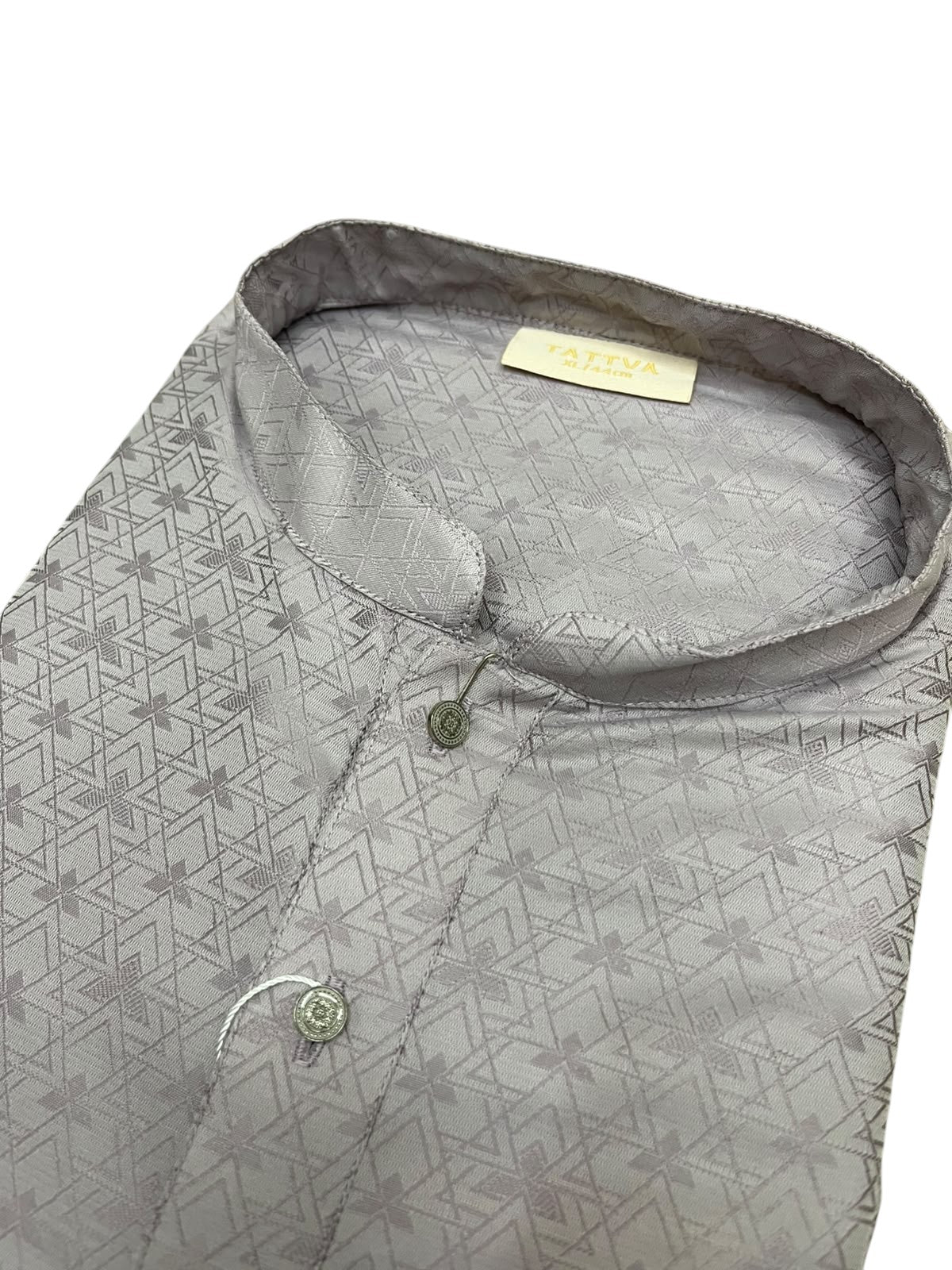 Southloom Grey Woven Patterns Semi Silk Long Kurta for Men SL591