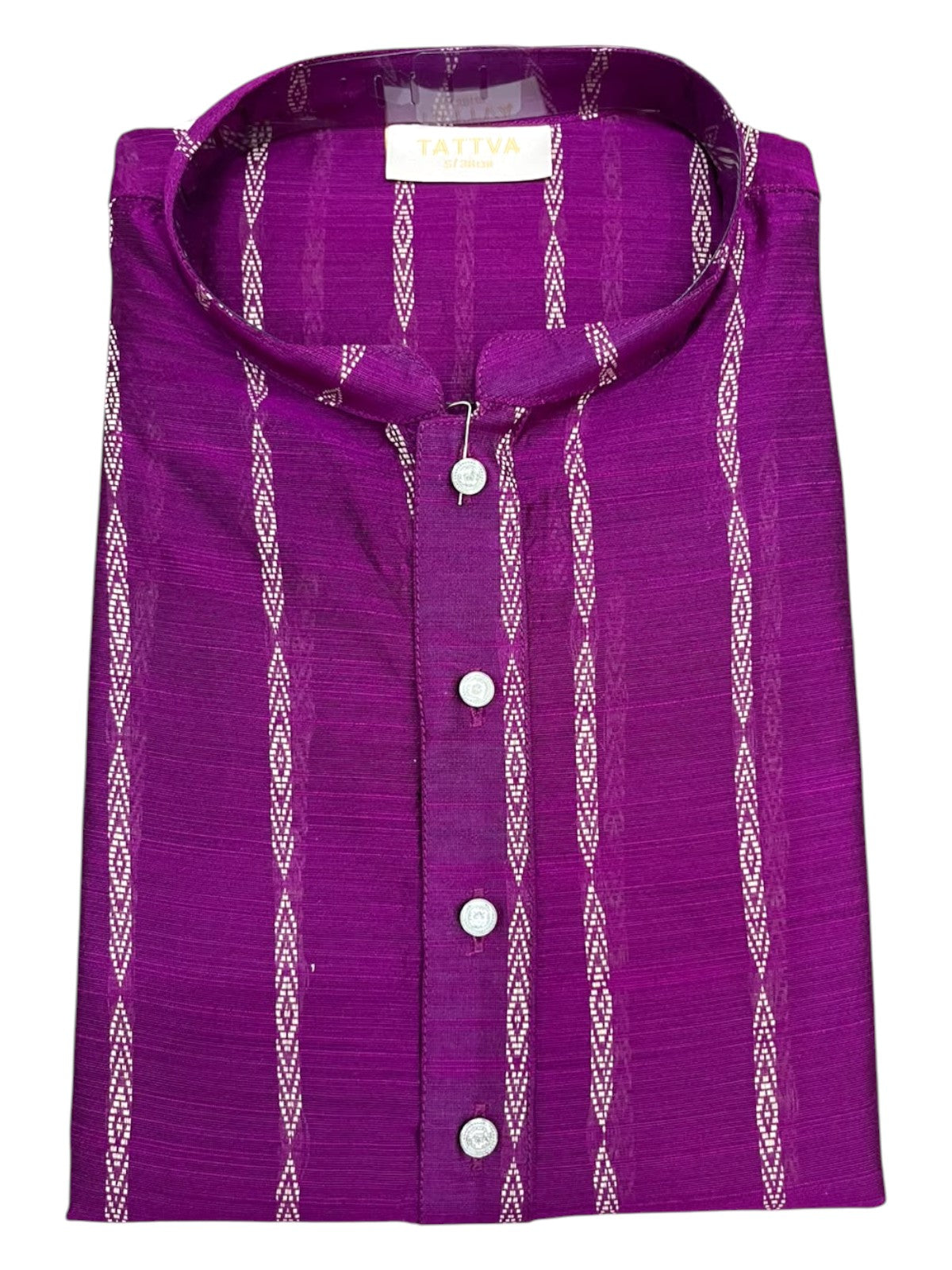 Southloom Violet Woven Patterns Semi Silk Long Kurta for Men SL591