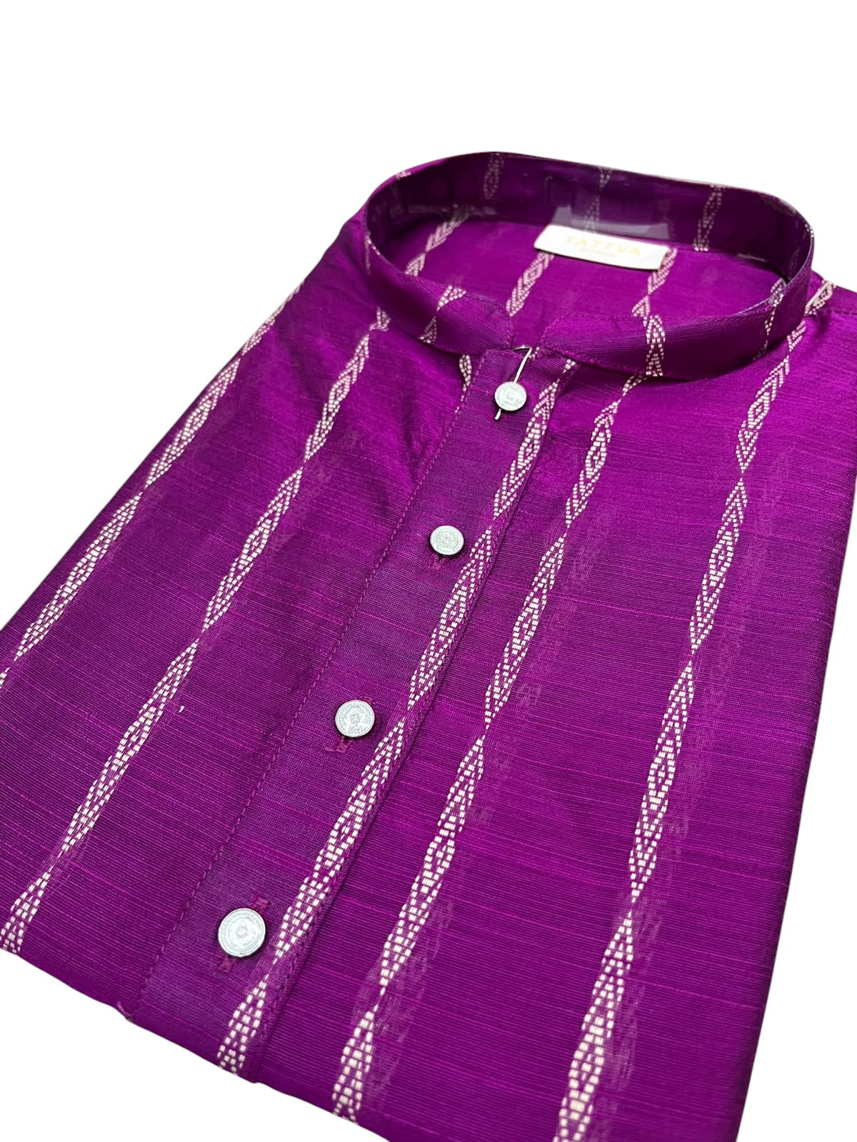 Southloom Violet Woven Patterns Semi Silk Long Kurta for Men SL591