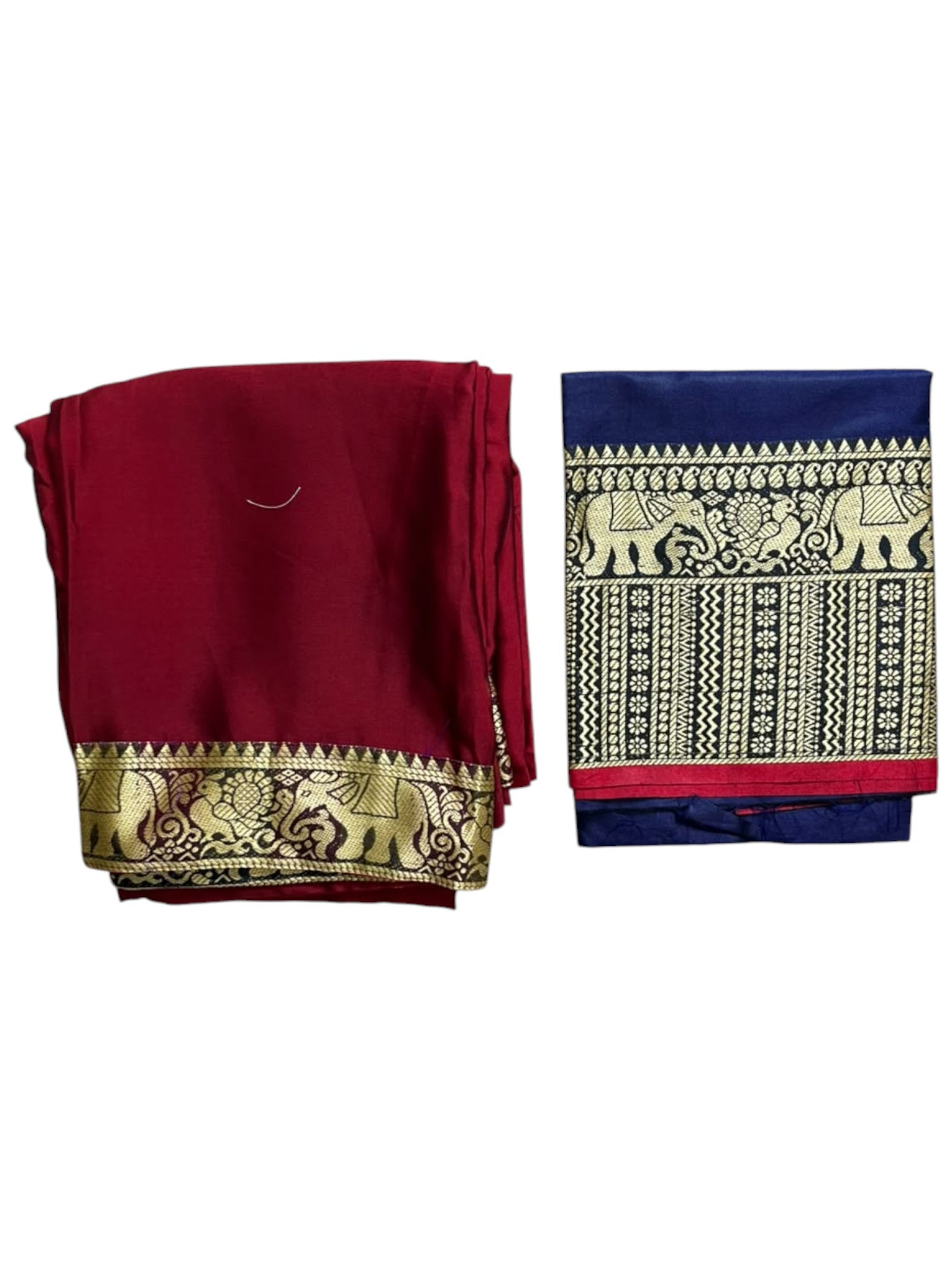 Southloom Semi Stitched Narayanpet Dhavani Set with Pavada and Blue Blouse Piece SLDHAVANI SL541