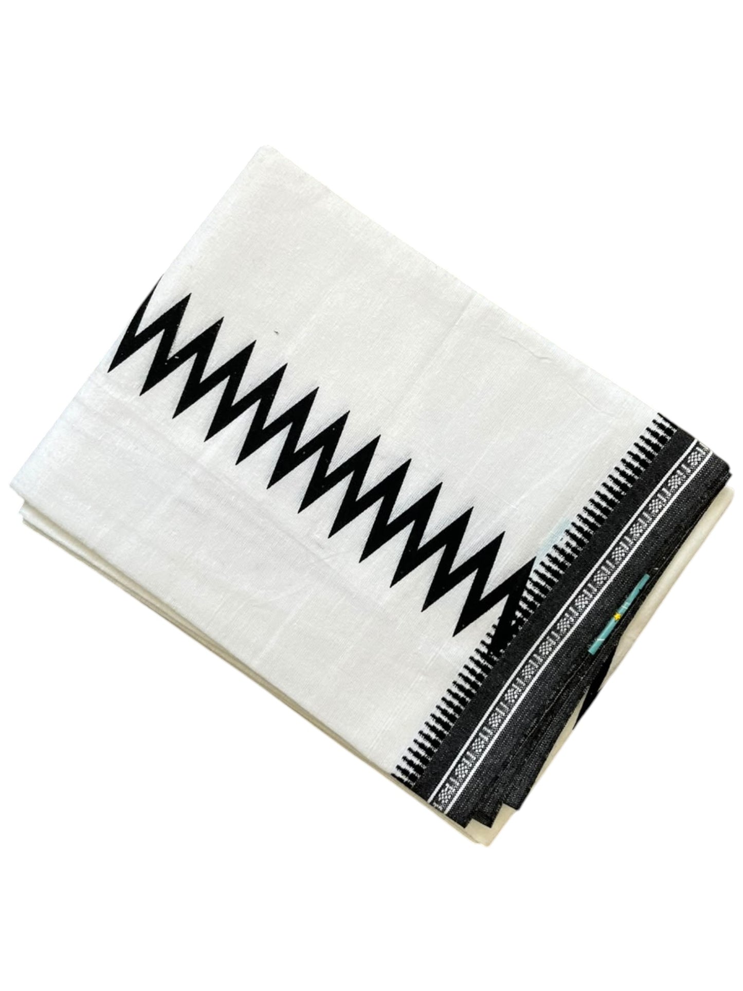 Southloom White Printed Single Mundu / Otta Mundu / Lungi (South Indian Kerala Dhoti)