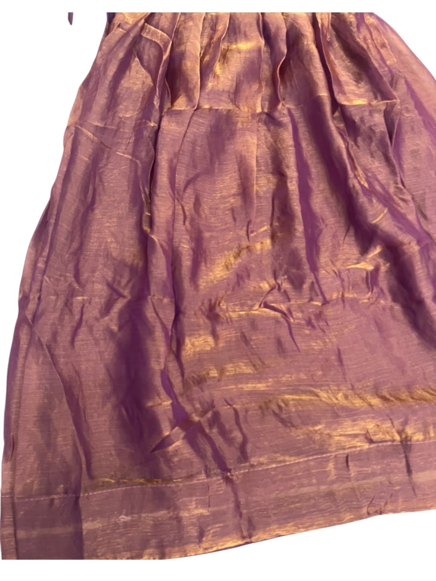 Southloom Stitched Organza Dhavani Set with Pavada and Blouse Piece in Brown SL595