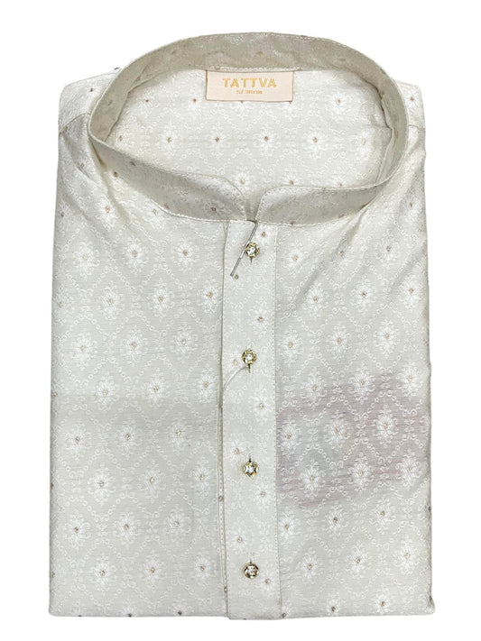 Southloom Woven Patterns Semi Silk Long Kurta for Men SL591