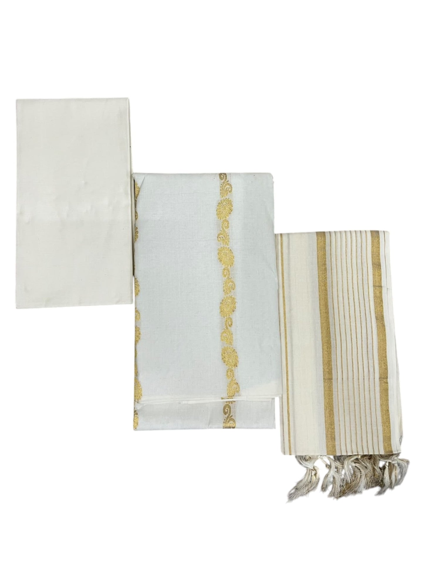 Southloom™ Cotton Churidar Salwar Suit Unstiched Material with Woven Design  (include Lines Shawl / Dupatta)