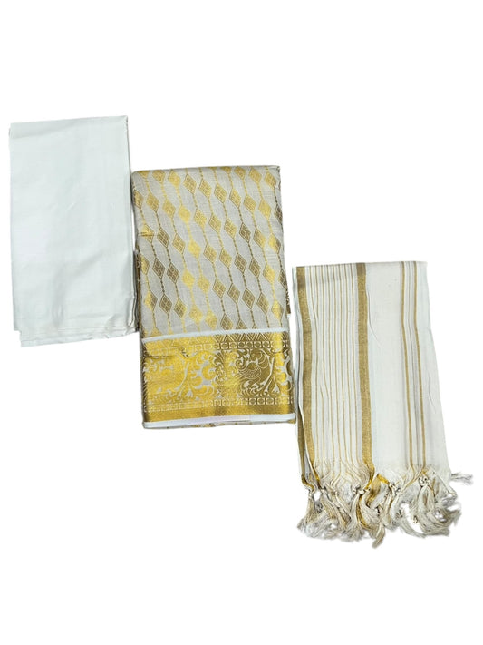 Southloom™ Cotton Churidar Salwar Suit Unstiched Material with Woven Design  (include Lines Shawl / Dupatta) SL601