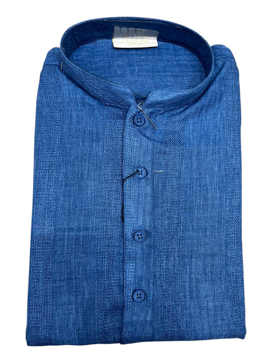 Southloom Blue woven Semi Silk Short Kurta for Men SL590
