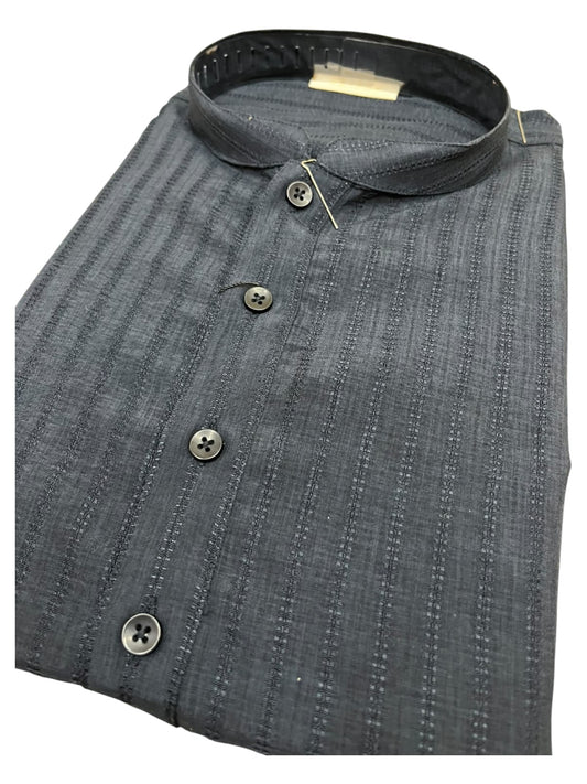 Southloom Blue Woven Semi Silk Short Kurta for Men SL590