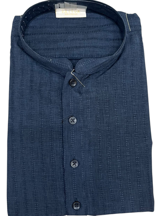 Southloom Blue Woven Semi Silk Short Kurta for Men SL590