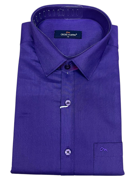Southloom Pure Cotton Shirt with Violet Plain SLSHIRT 42 FS