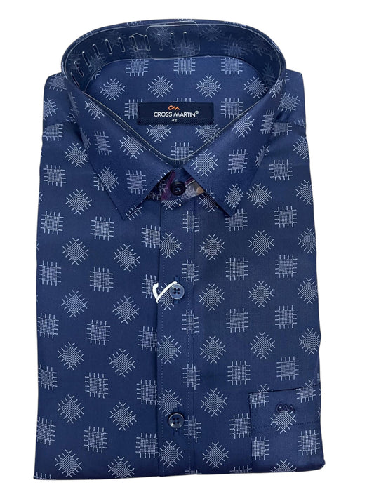 Southloom Pure Cotton Shirt with Blue printed SLSHIRT 42 FS