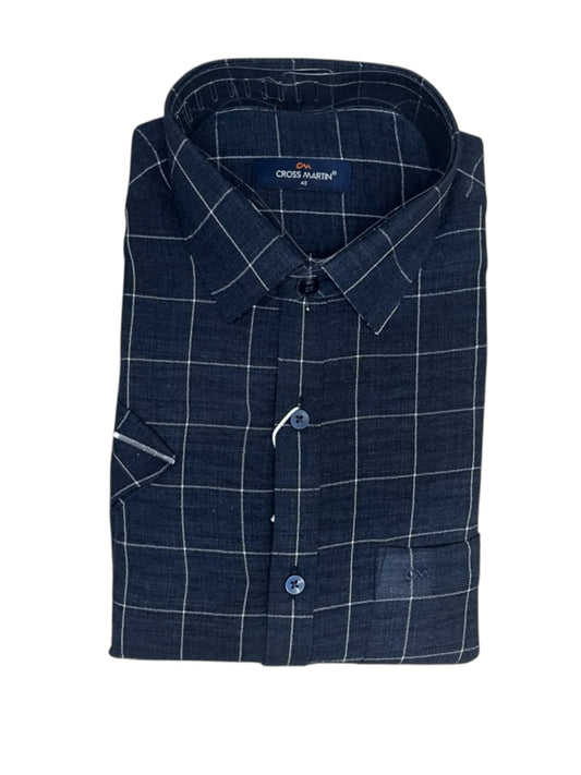 Southloom Pure Cotton Blue Check Shirt SLSHIRT 42 HS