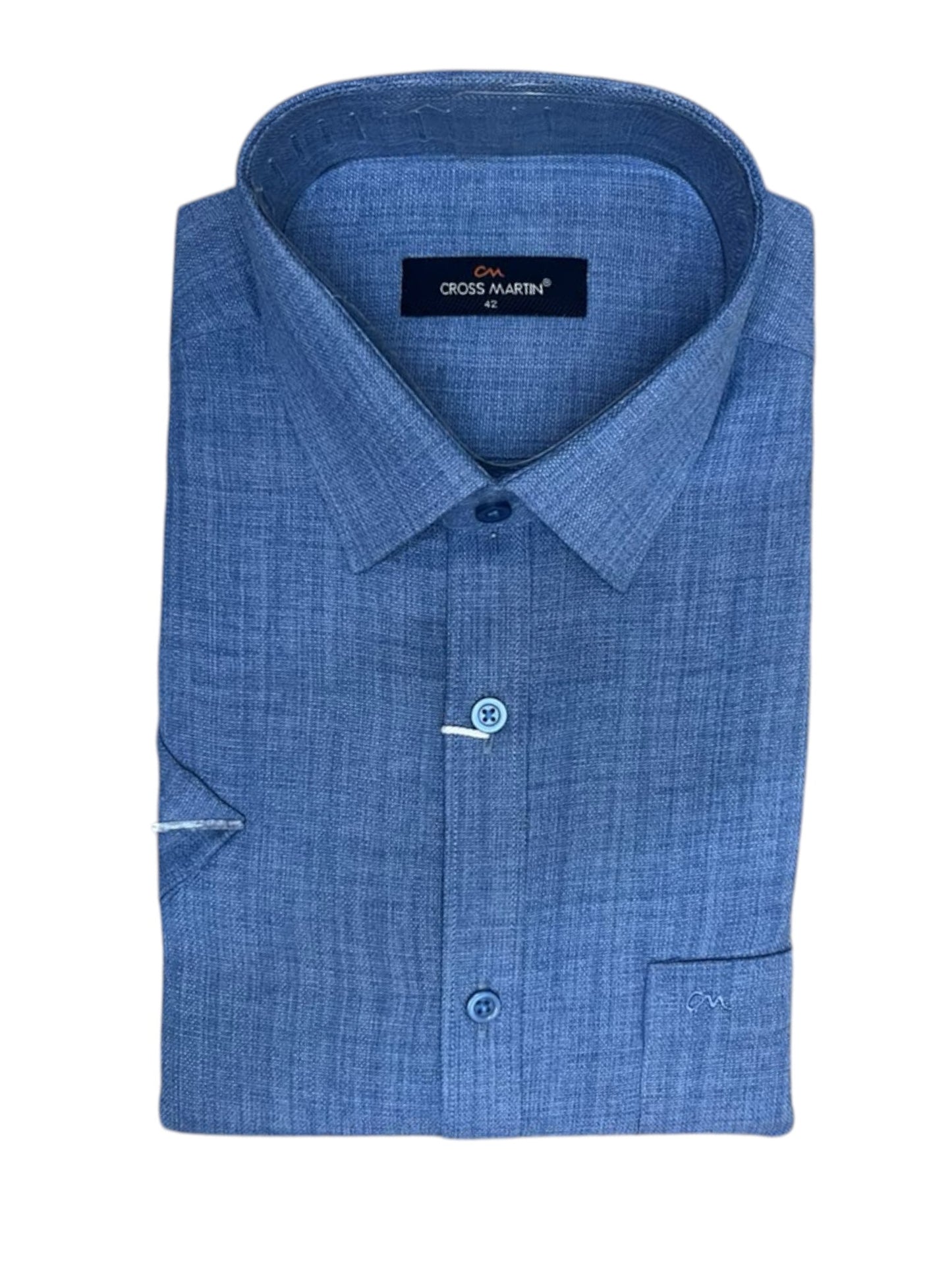 Southloom Pure Cotton Blue Plain Shirt SLSHIRT 42 HS