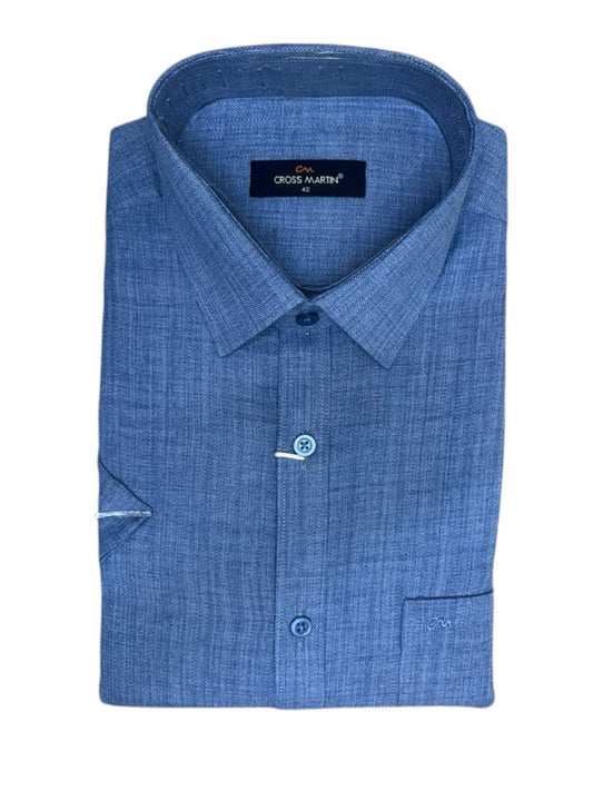 Southloom Pure Cotton Blue Plain Shirt SLSHIRT 42 HS