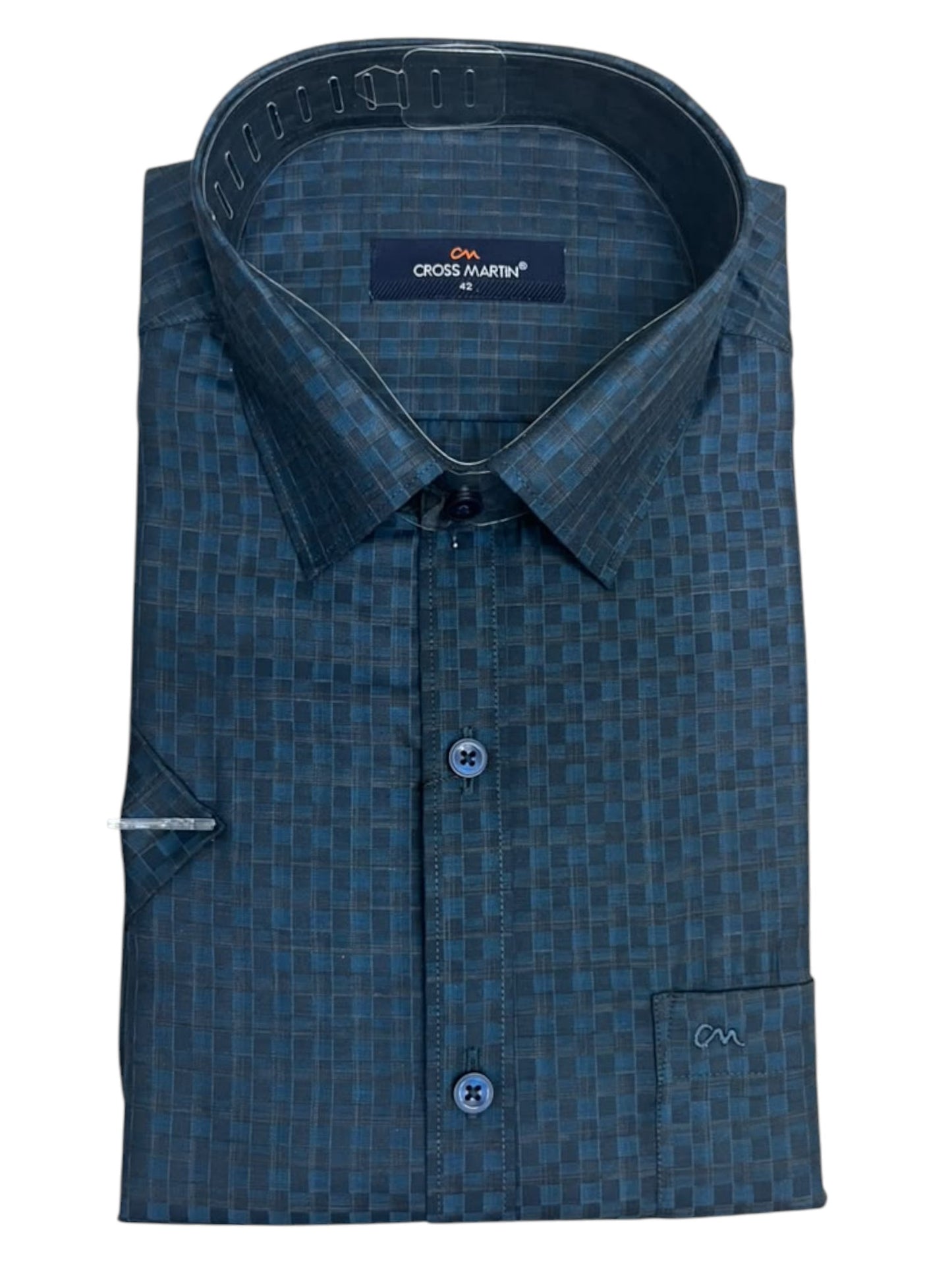 Southloom Pure Cotton Blue Check Shirt SLSHIRT 42 HS