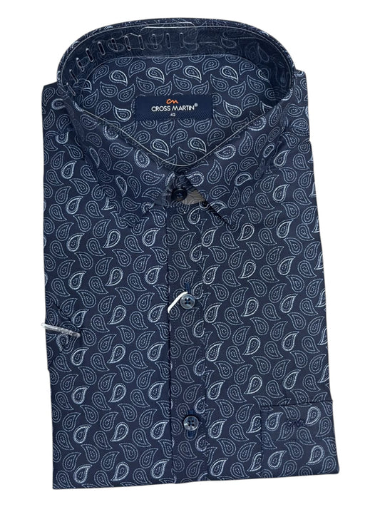 Southloom Pure Cotton Blue Printed Shirt SLSHIRT 42 HS