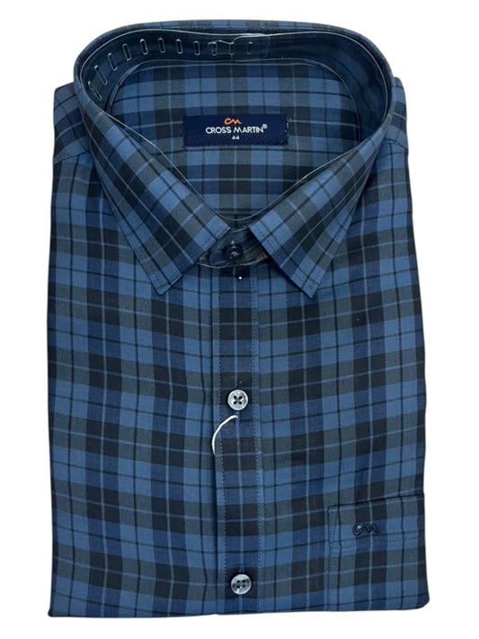 Southloom Pure Cotton Blue Check Shirt SLSHIRT 44 FS