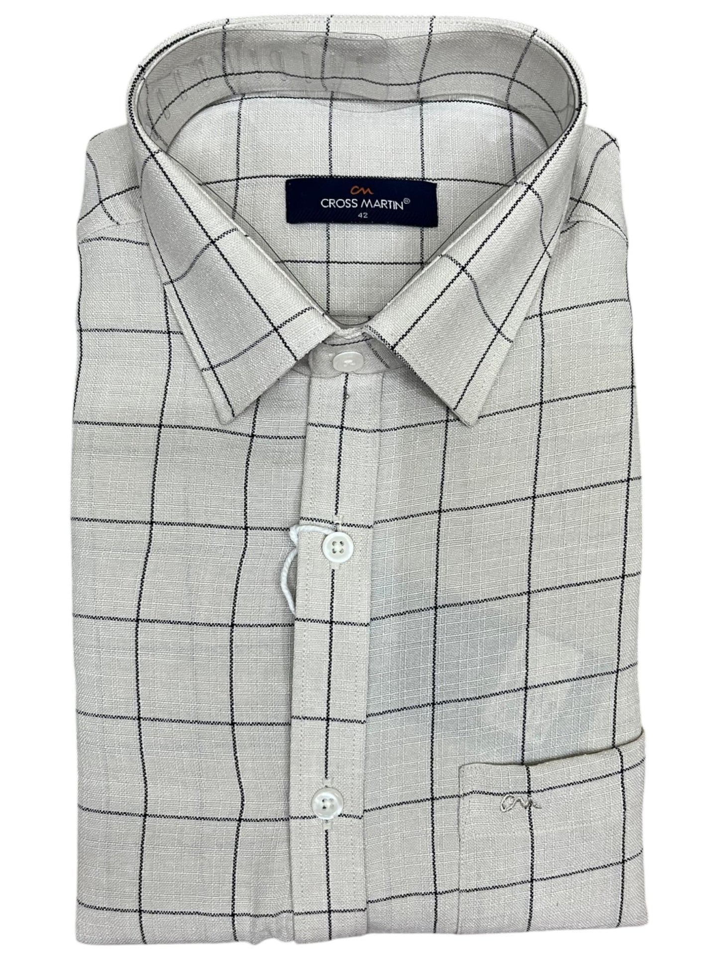 Southloom Pure Cotton Shirt with Of_White Check SLSHIRT 42 FS