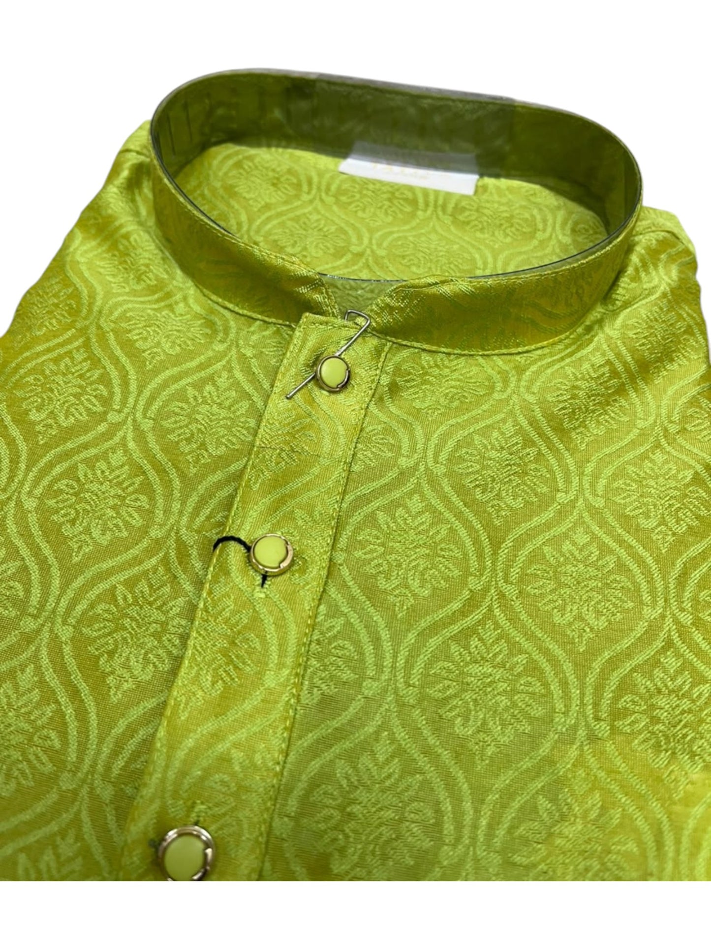 Southloom Green Woven Semi Silk Short Kurta for Men SL590