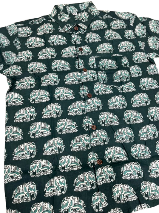 Southloom Pure Cotton Jaipur Printed Shirt For Kids Half Sleeves SL607