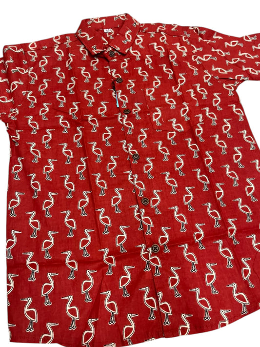 Southloom Pure Cotton Jaipur Printed Shirt For Kids Half Sleeves SL607