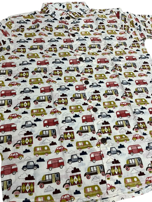Southloom Pure Cotton Jaipur Printed Shirt For Kids Half Sleeves SL607