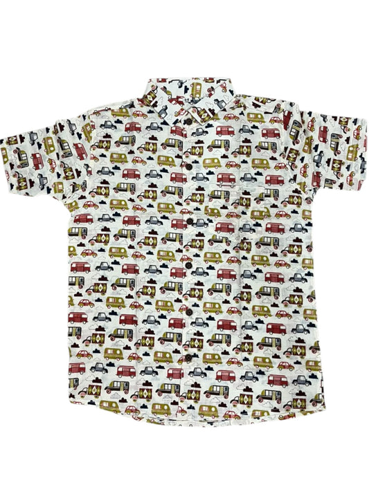 Southloom Pure Cotton Jaipur Printed Shirt For Kids Half Sleeves SL607