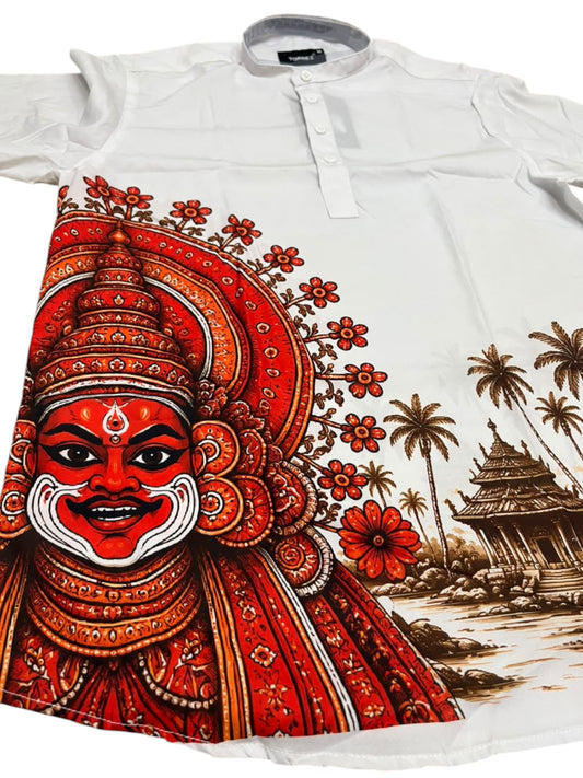 Southloom Ethinic Shirt With Floral Digital Printed for Men in Half Sleeve
