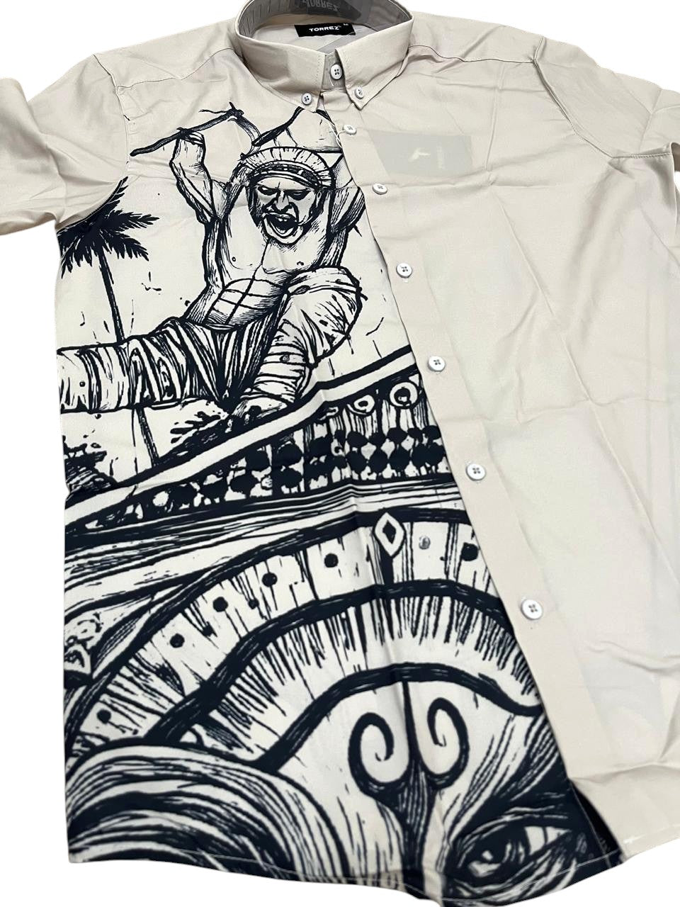 Southloom Ethinic Shirt With Floral Digital Printed for Men in Half Sleeve