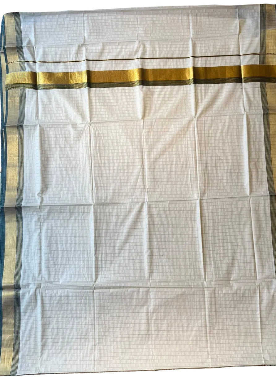 Kerala Cotton Kasavu Saree with Lines