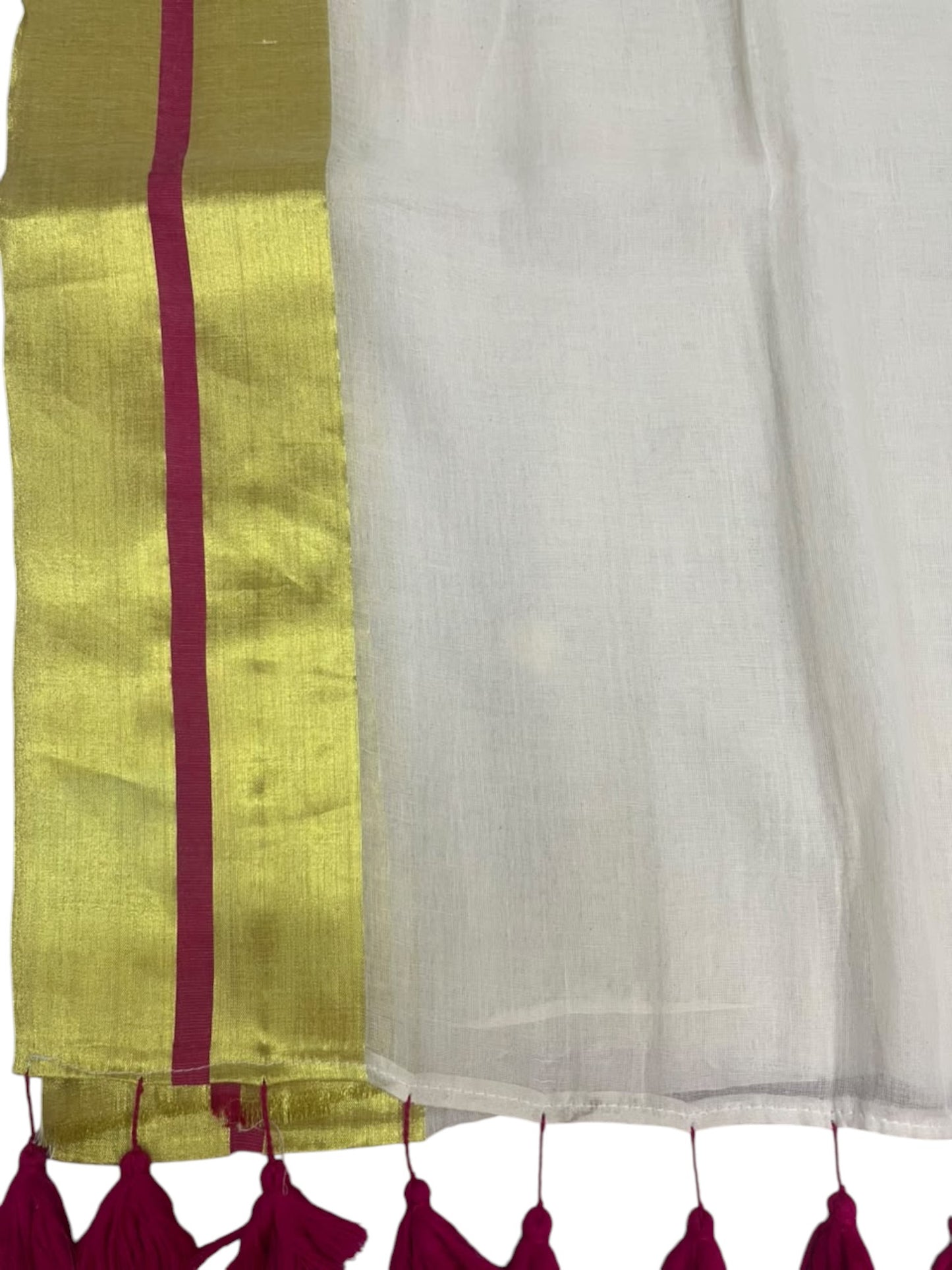 Southloom Mul Cotton 120 x 120 Soft Fabric Saree with Golden&Magenta in Border SL215