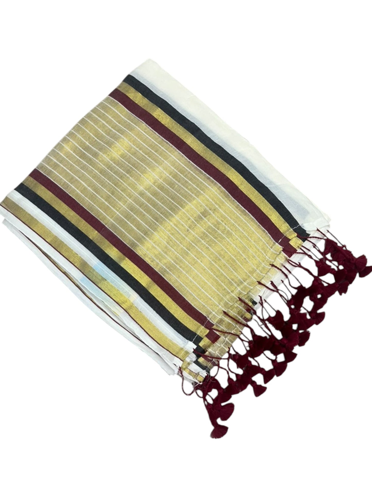 Southloom Mul Cotton 120 x 120 Soft Fabric Saree with Maroon&Black in Border SL215