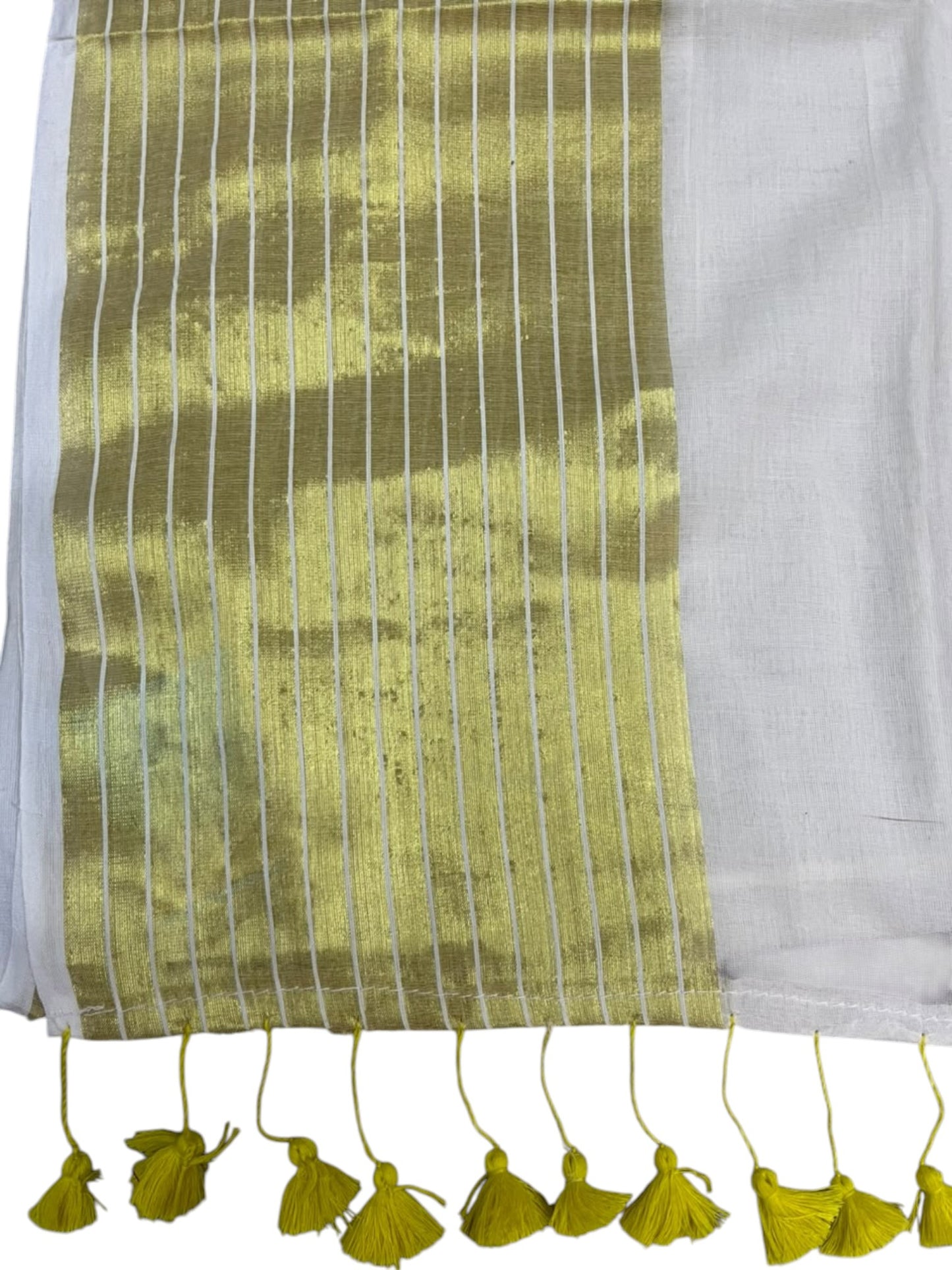Southloom Mul Cotton 120 x 120 Soft Fabric Saree with Golden Border SL215