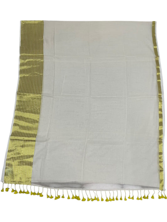 Southloom Mul Cotton 120 x 120 Soft Fabric Saree with Golden Border SL215