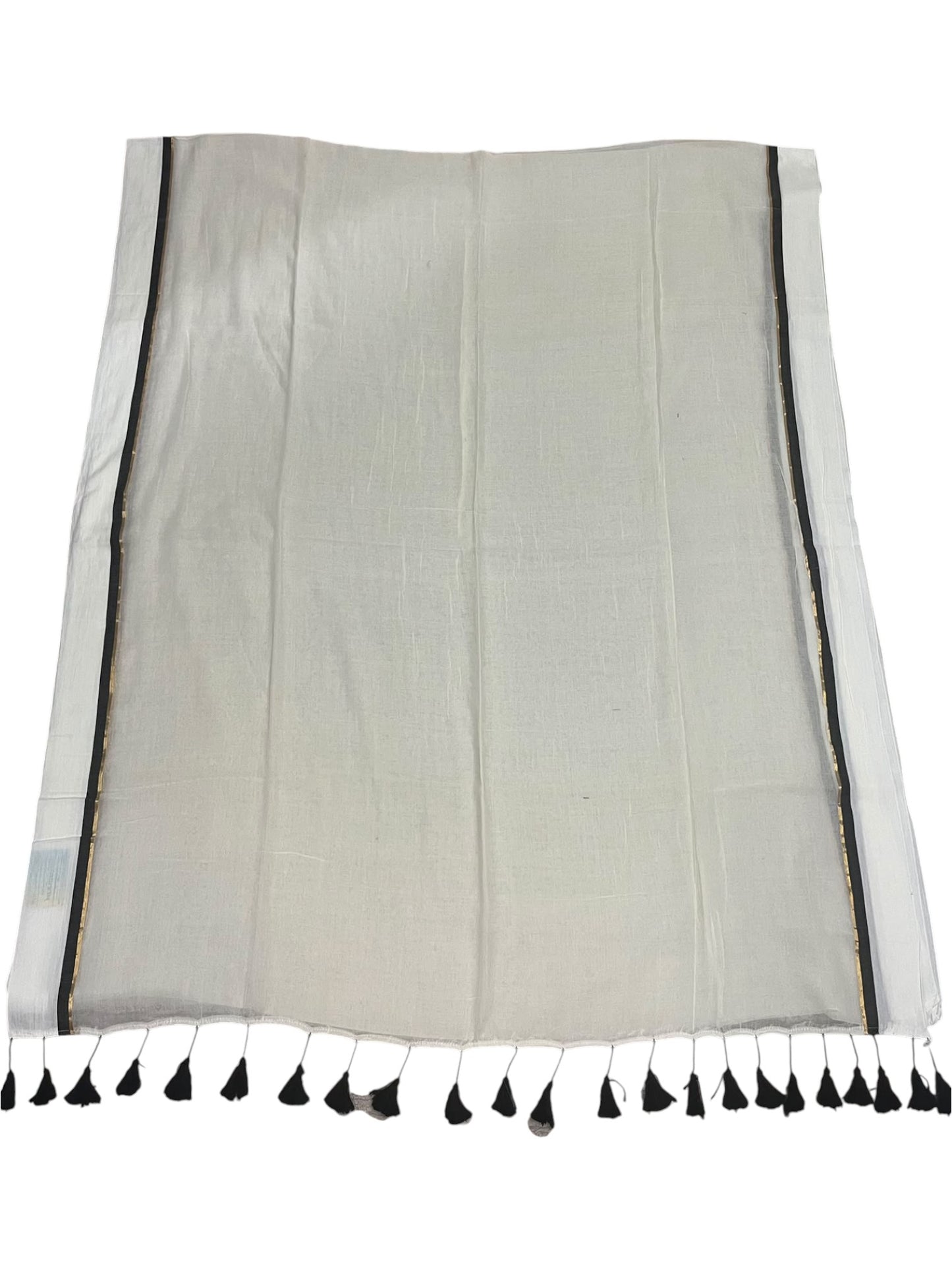 Southloom Mul Cotton 120 x 120 Soft Fabric Saree with Black &Gold Border SL215