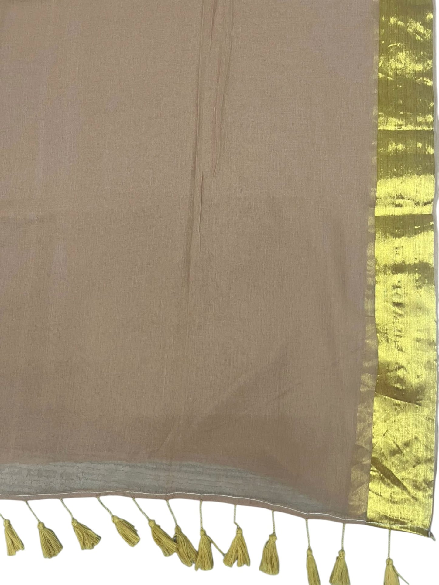 Southloom Mul Cotton 120 x 120 Soft Fabric Saree with Golden Border SL215