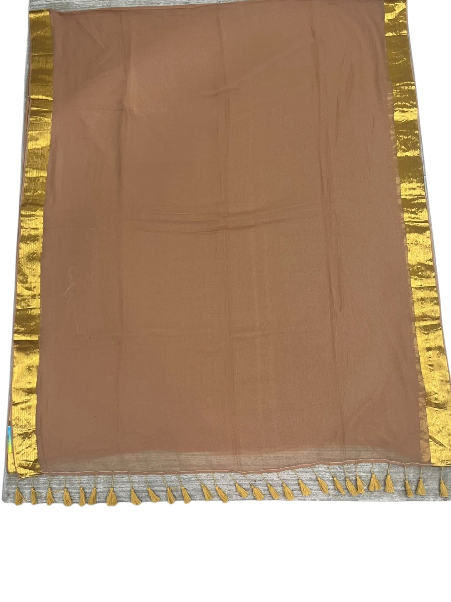 Southloom Mul Cotton 120 x 120 Soft Fabric Saree with Golden Border SL215