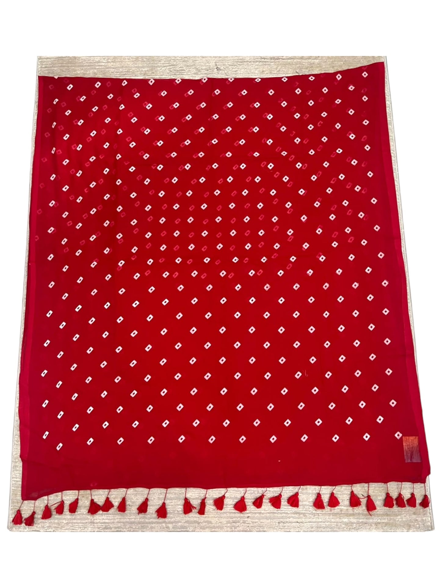 Southloom Mul Cotton 120 x 120 Soft Fabric Saree with Red Printed Desgin in Body SL215