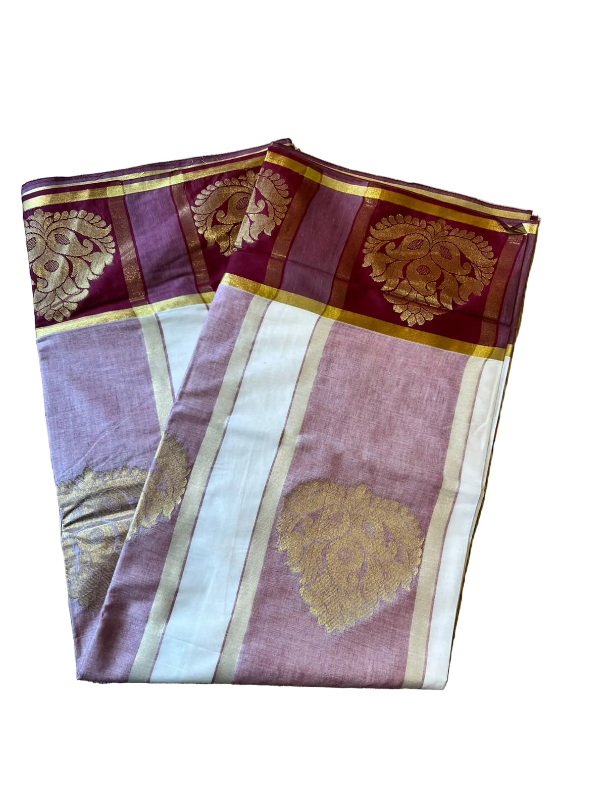 Southloom Kerala Cotton Saree with Maroon Borders SL620