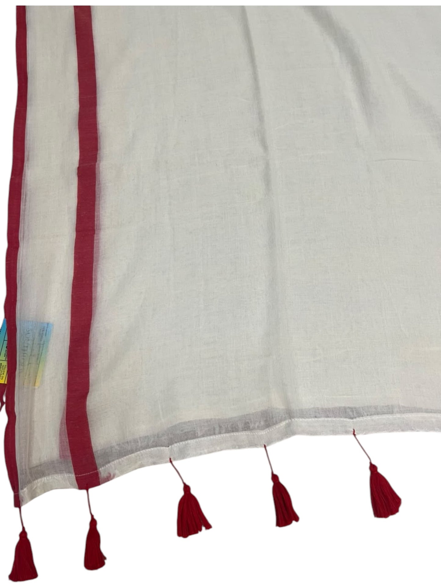 Southloom Mul Cotton 120 x 120 Soft Fabric Saree with  Red Border SL215