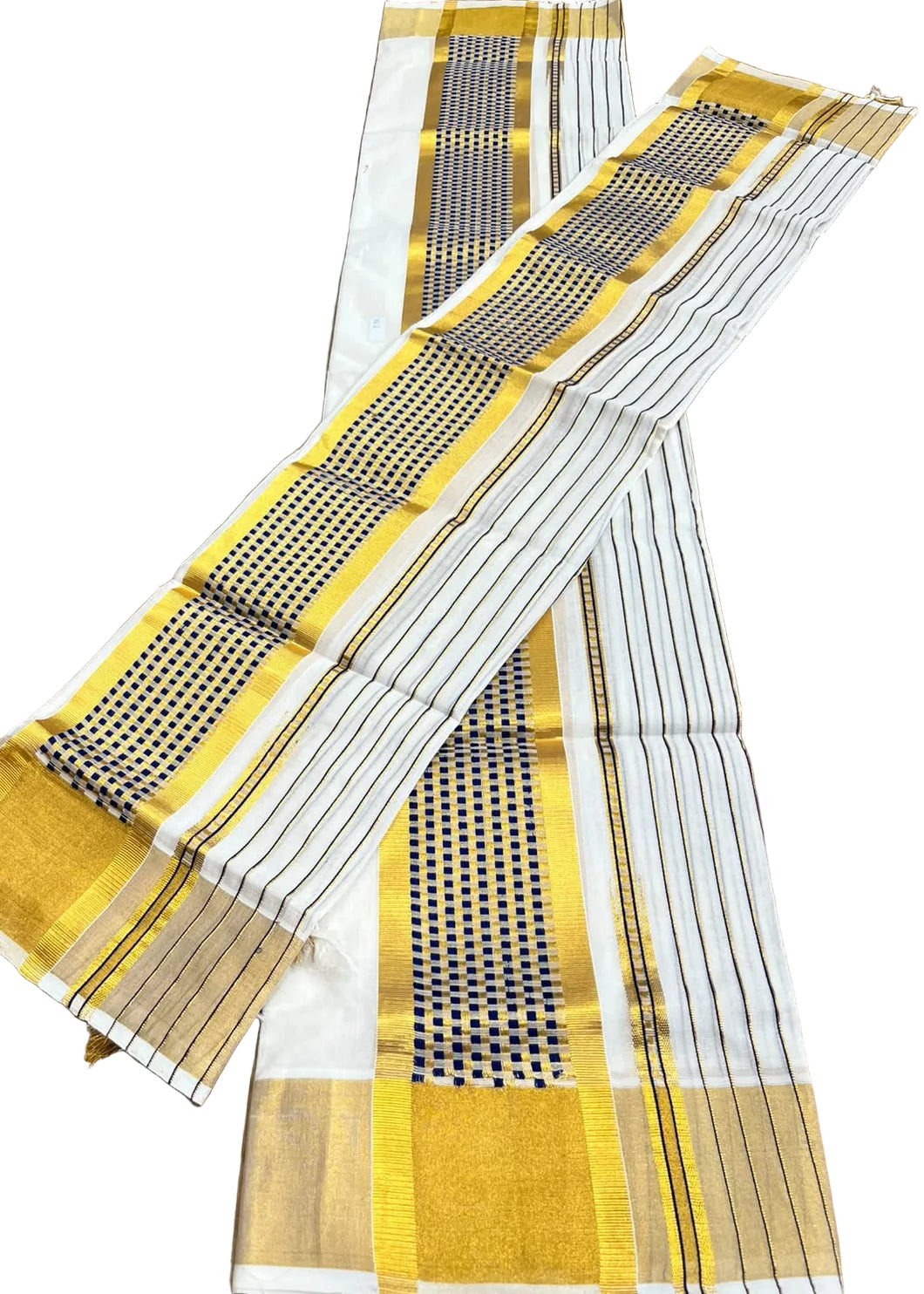 Southloom Cotton Handloom Set Mundu (Royal Blue) SL619